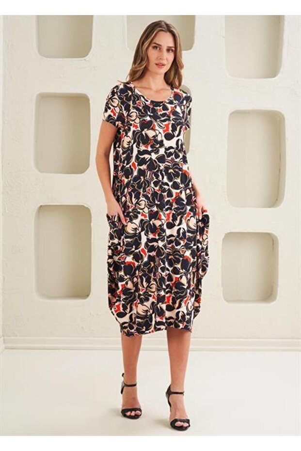 Kadın Örme Viskon Elbise - 45269 - 4