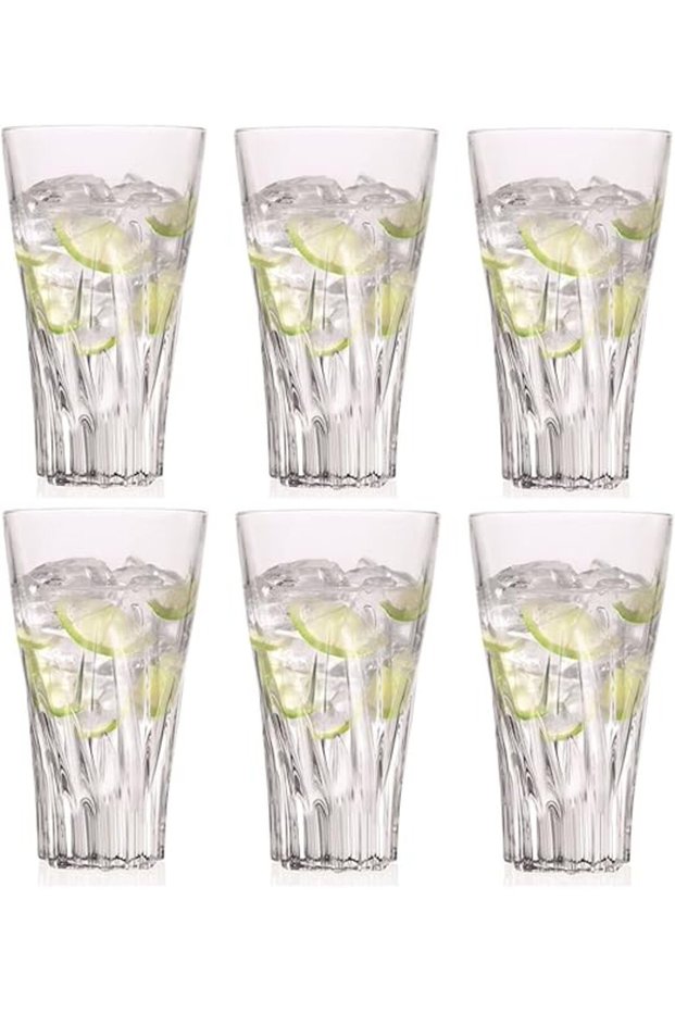Fluente Crystal Hi-Ball Cocktail Water Tumblers 400ml Set of 6