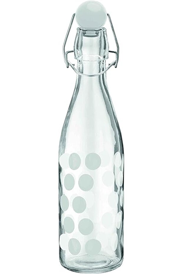 Glass Bottle Dot 1L White 8 x 8 x 33 cm