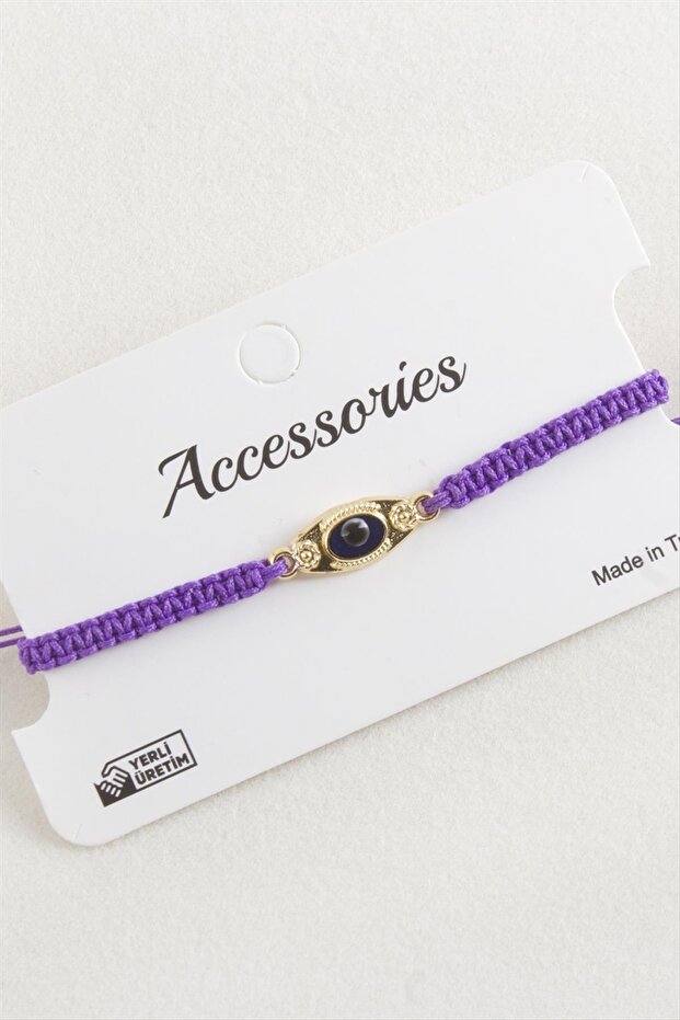 سوار مجدول من مادة مكرامية للعين - 1