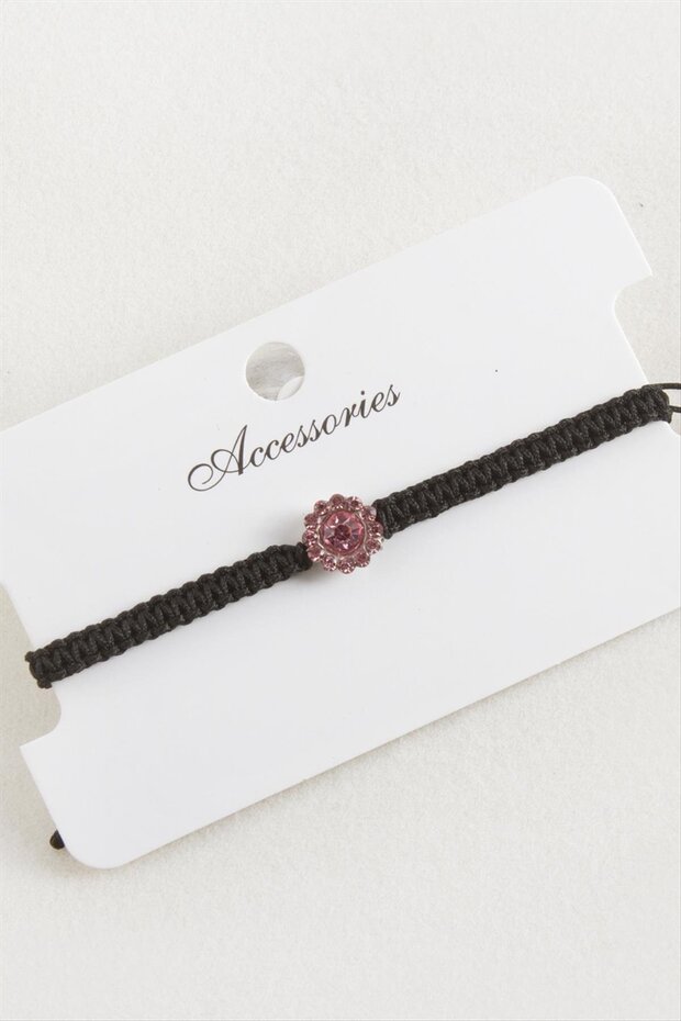 Flower Stone Macrame Braided Bracelet Ilkel-Bjt940