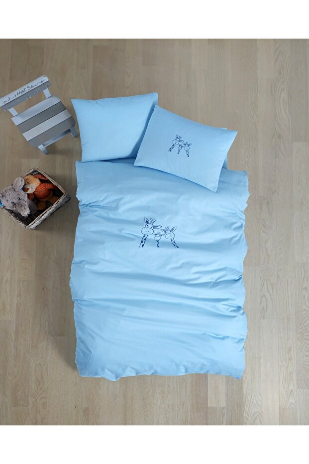Hand Embroidered 100% Cotton Baby Bedding Set – Ranforce, Skin-Friendly, Anti-Shrink Fabric 4 Pieces