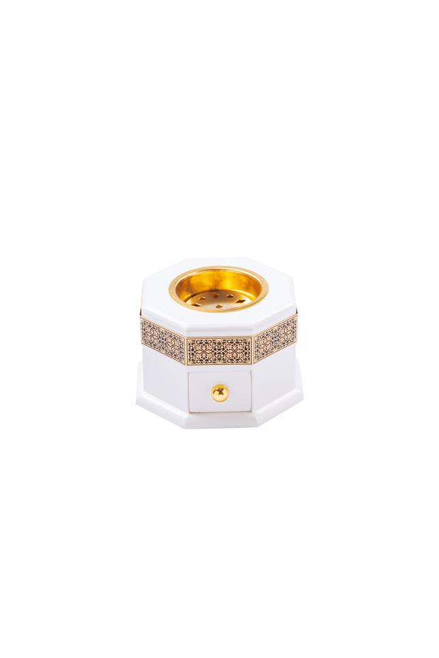 Islamic Hexagonal Incense Burner White