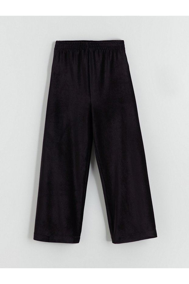 Create your style from uzg store black velvet girls' tracksuit bottoms with elastic waist