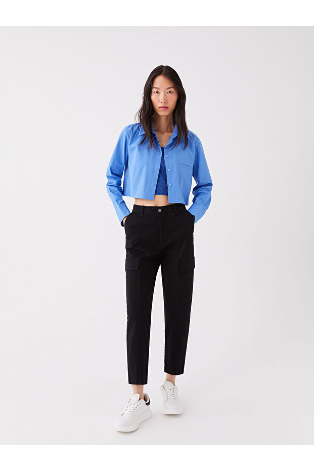Slim Fit Gabardine Women's Cargo Pants