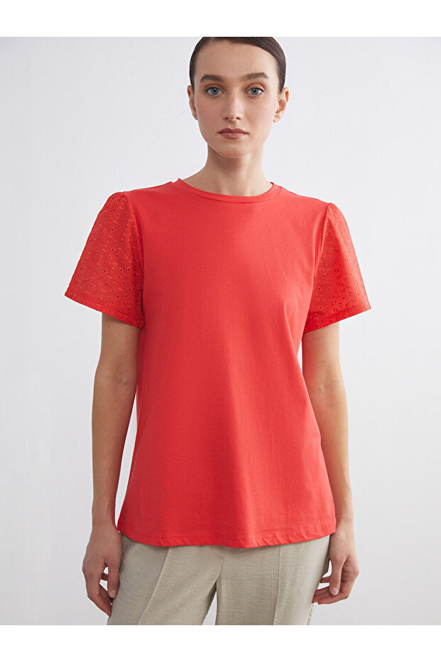 Crew Neck Openwork Women's T-Shirt