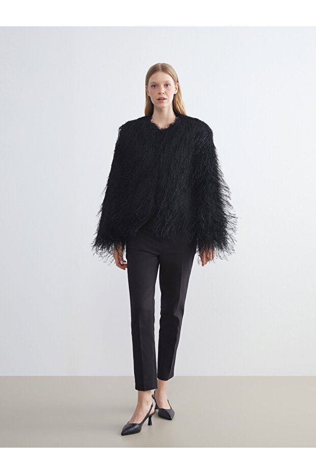 Bisiklet Yaka Püsküllü Ceket - 2