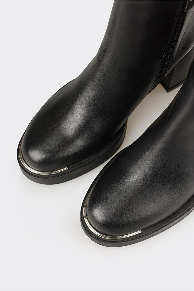 Siyah Deri Kadın Günlük Bot - 4