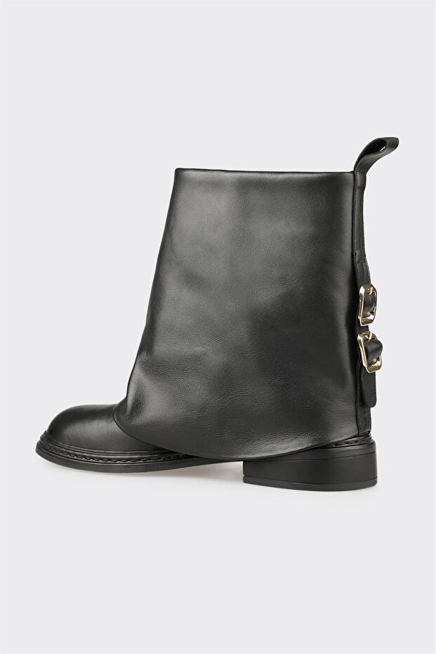Siyah Deri Kadın Günlük Bot - 3