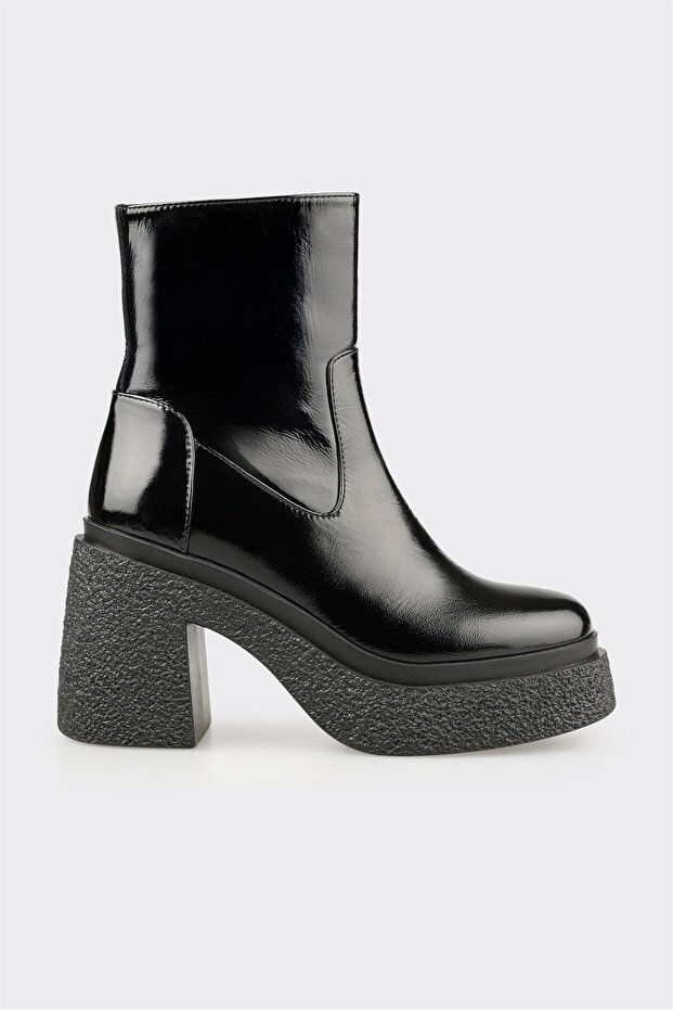 Siyah Deri Kadın Günlük Bot - 1