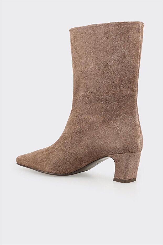 Vizon Deri Kadın Klasik Bot - 3