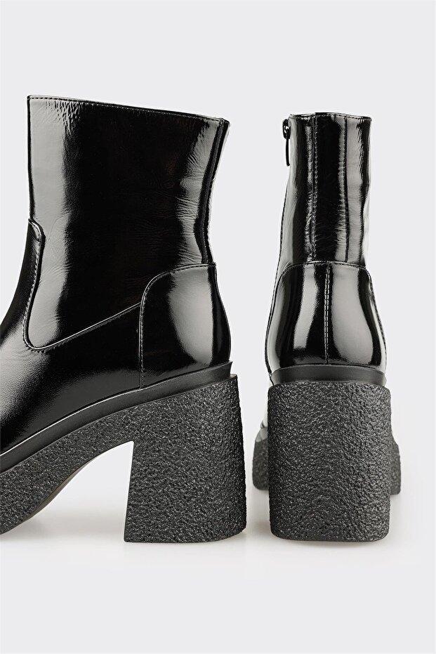 Siyah Deri Kadın Günlük Bot - 4