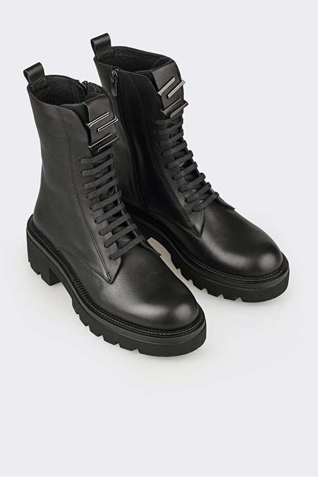 Siyah Deri Kadın Günlük Bot - 2