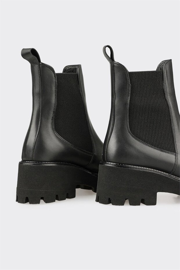 Siyah Deri Kadın Günlük Bot - 4