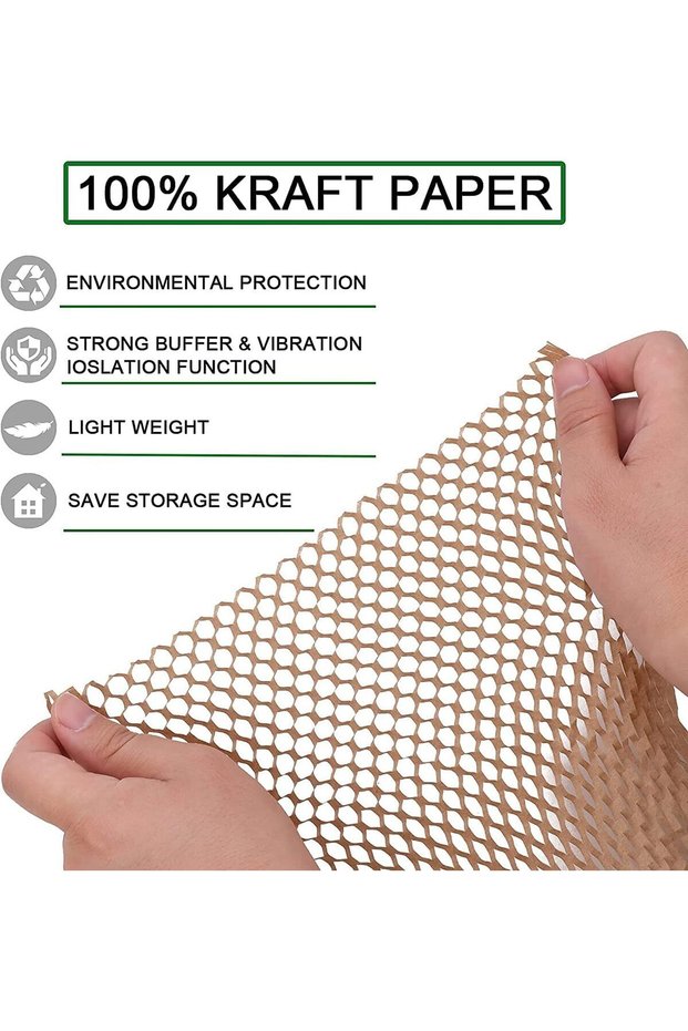 Honeycomb Cushioning Paper Kraft Wrap Paper Eco Friendly Packaging Paper Shipping Paper 15in