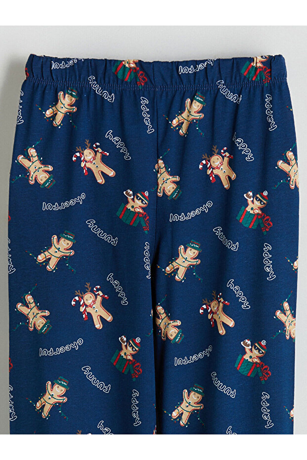 Peak Yeni Sezon Bisiklet Yaka Yılbaşı Temalı Erkek Çocuk Pijama Takımı - 6