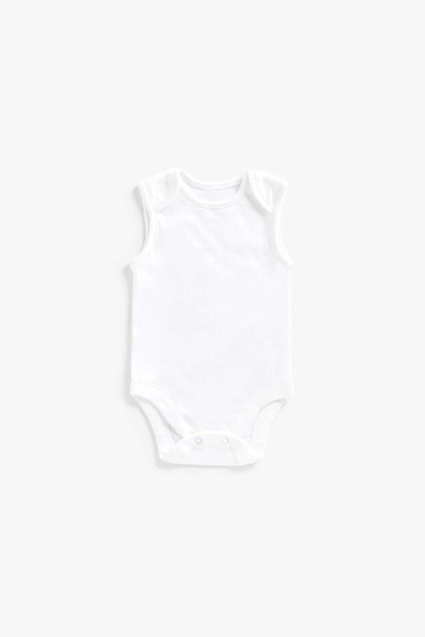 White Sleeveless Bodysuits - 7 Pack - 3