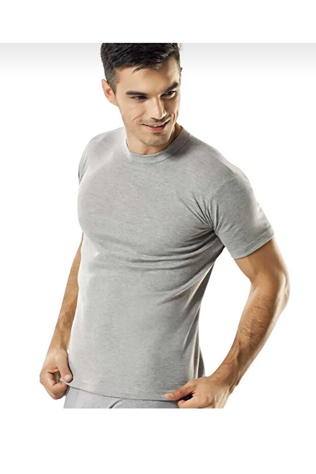 Men's Ribbed Cotton Closed Neck Short Sleeve Underwear 5 Pieces