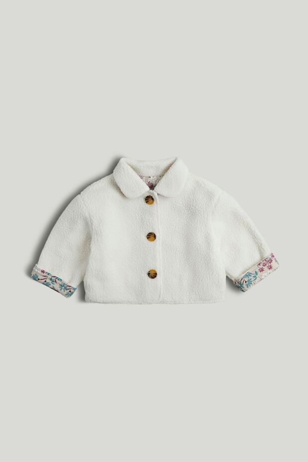 Cream Borg Fleece Shacket