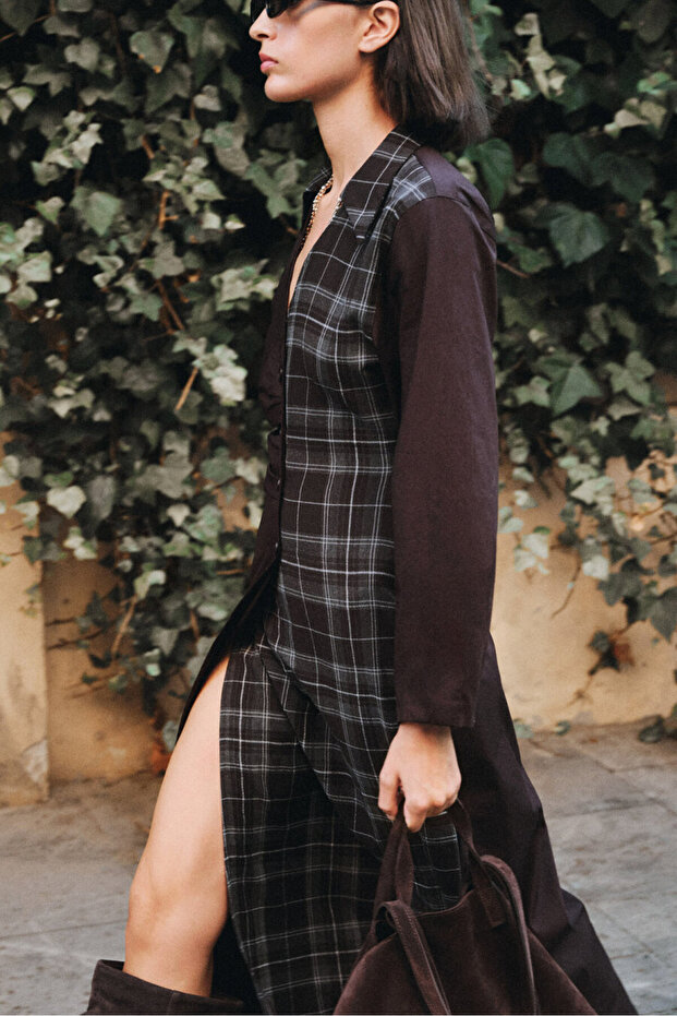 Plaid Detailed Wrap Dress