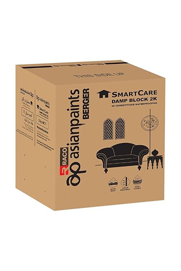 Berger SmartCare Damp Block 2K Water-Based, High Performance Exterior Wall Damp Proofing Paint