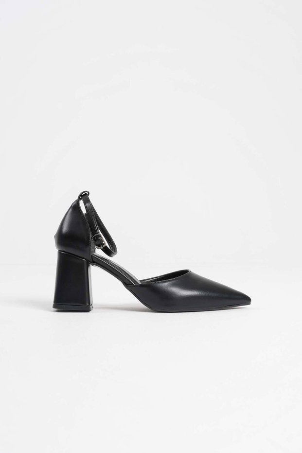Black Skin Women's Heeled Shoes Tr08Ms11D