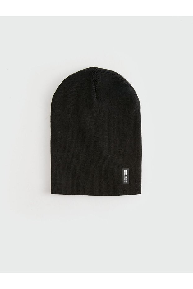 Label Detailed Men's Knitwear Beret