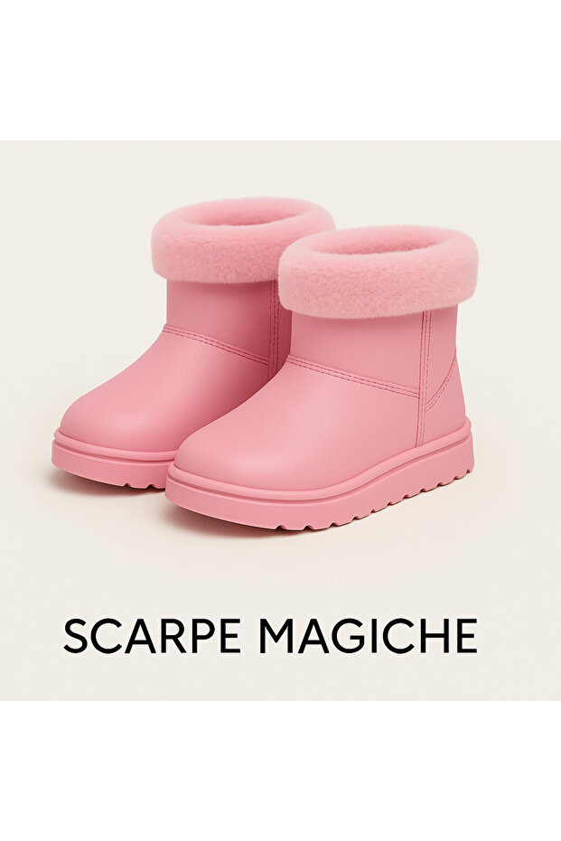 Children's Fur-Lined Waterproof Rain & Winter Boots (Not Lighted, Sizes 31-35)