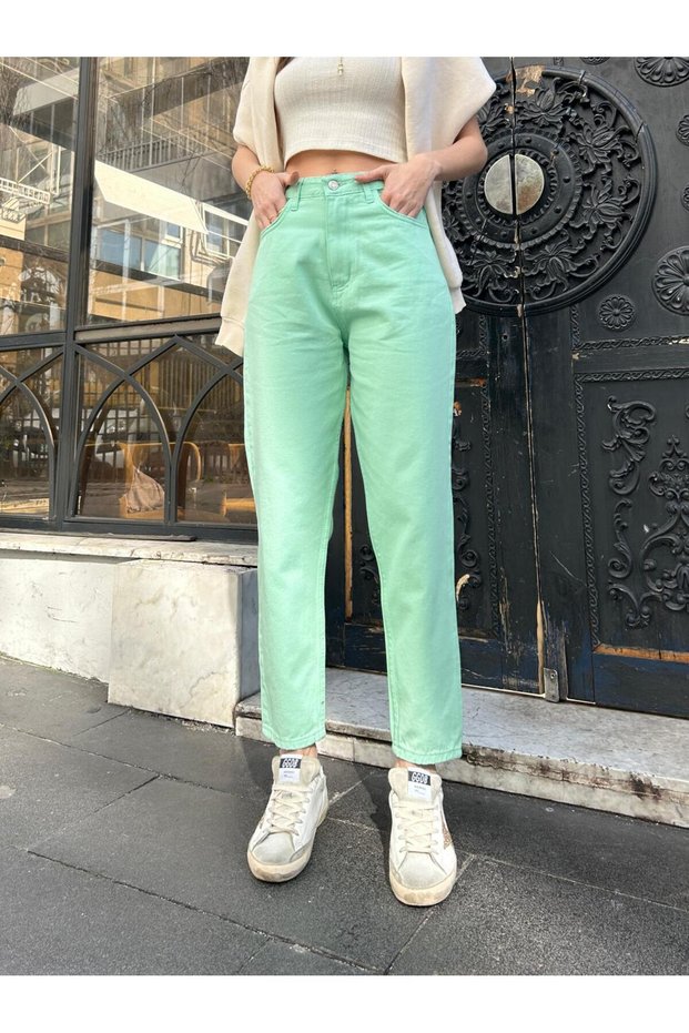 Women's Boyfriend Colorful Gabardine Fabric Four Season Trousers