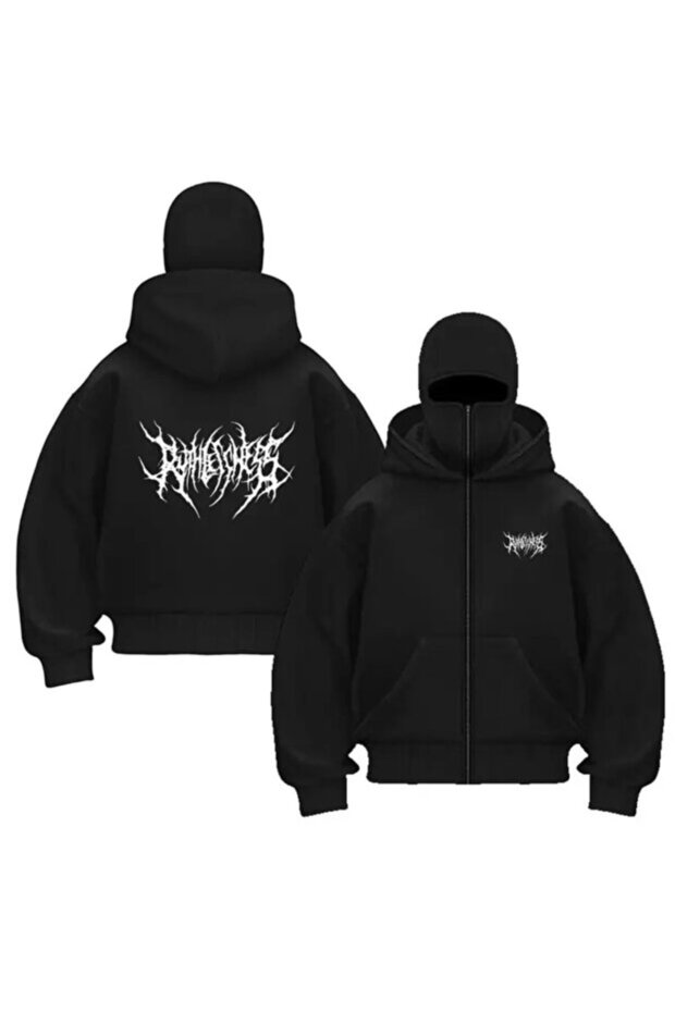 Unisex Oversized Full Zippered Masked Revenge Cardigan