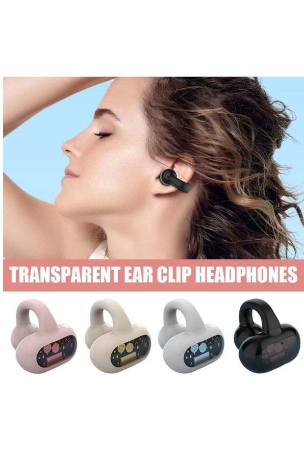 Bluetooth 5.4 Wireless Ear Clip Bone Conduction Headphones (Khaki)