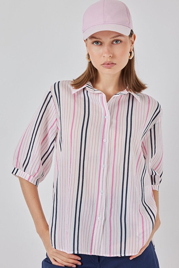 BDART Çizgili Poplin Gömlek - 1