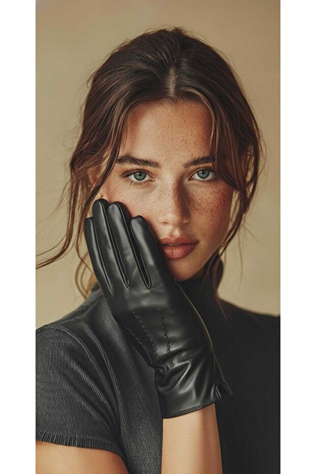Kadın Suni Deri Eldiven - 1