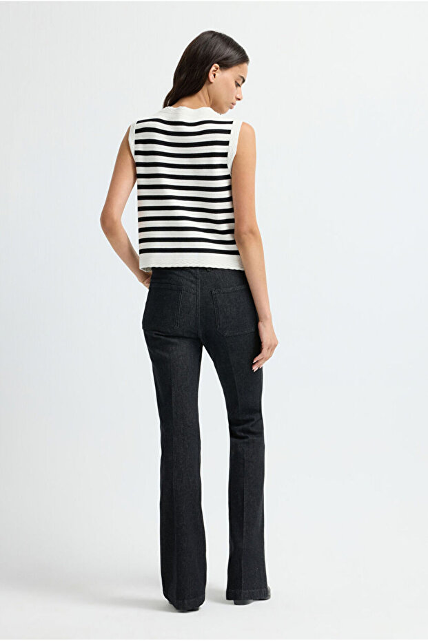 Düğmeli Triko Yelek - 6