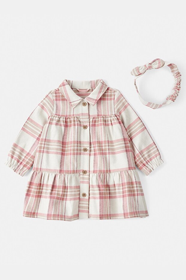 Kız Bebek Ekru Elbise Set - 3