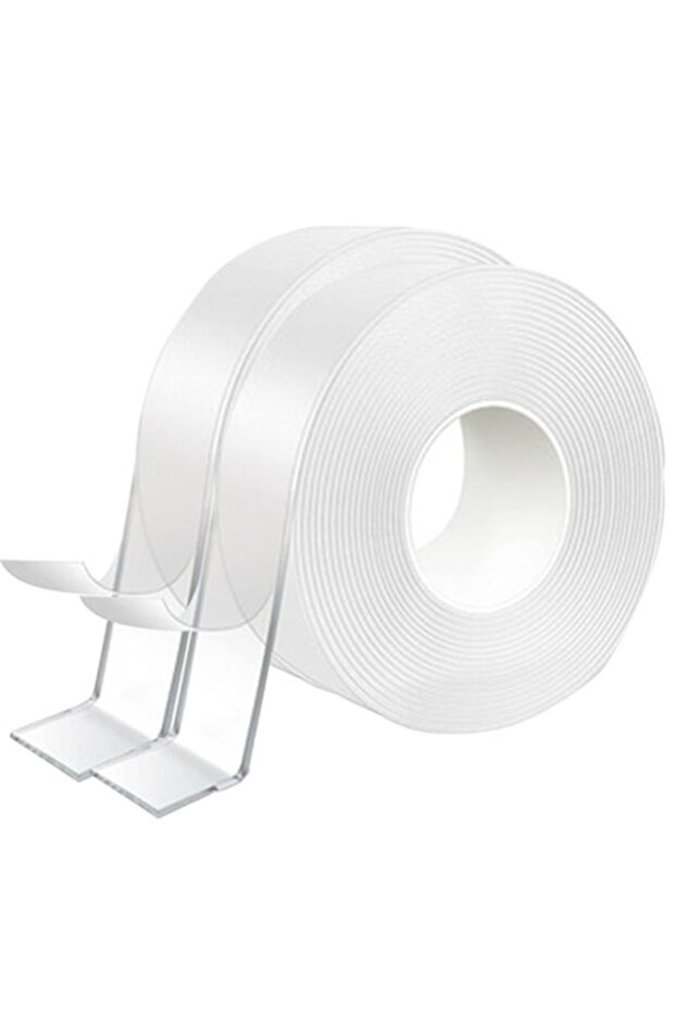 Strong, double-sided, nanotechnology-based, transparent, reusable adhesive tape - 1