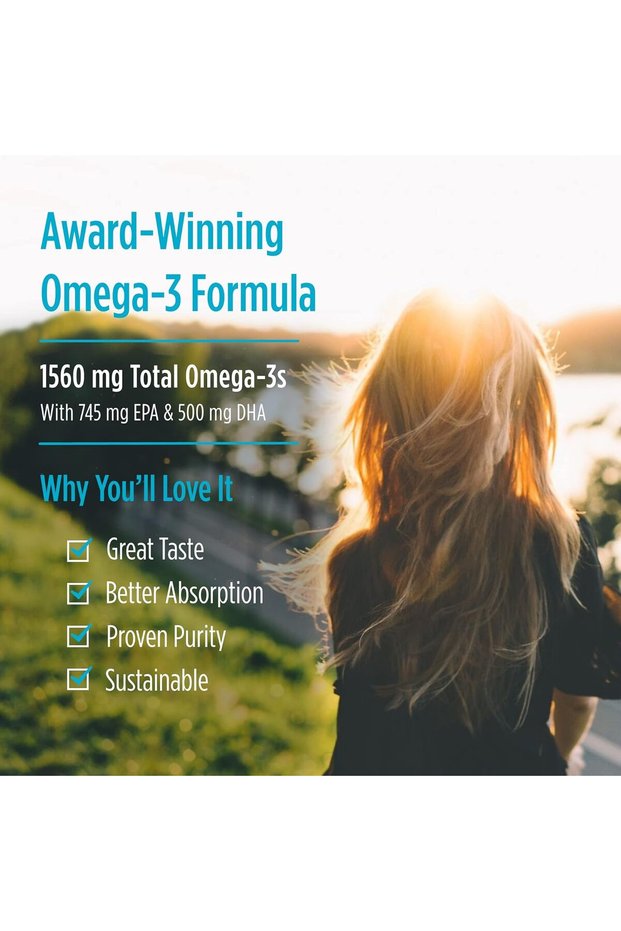 Omega-3, Lemon Flavor - 8 oz - 1560 mg Omega-3 - Fish Oil