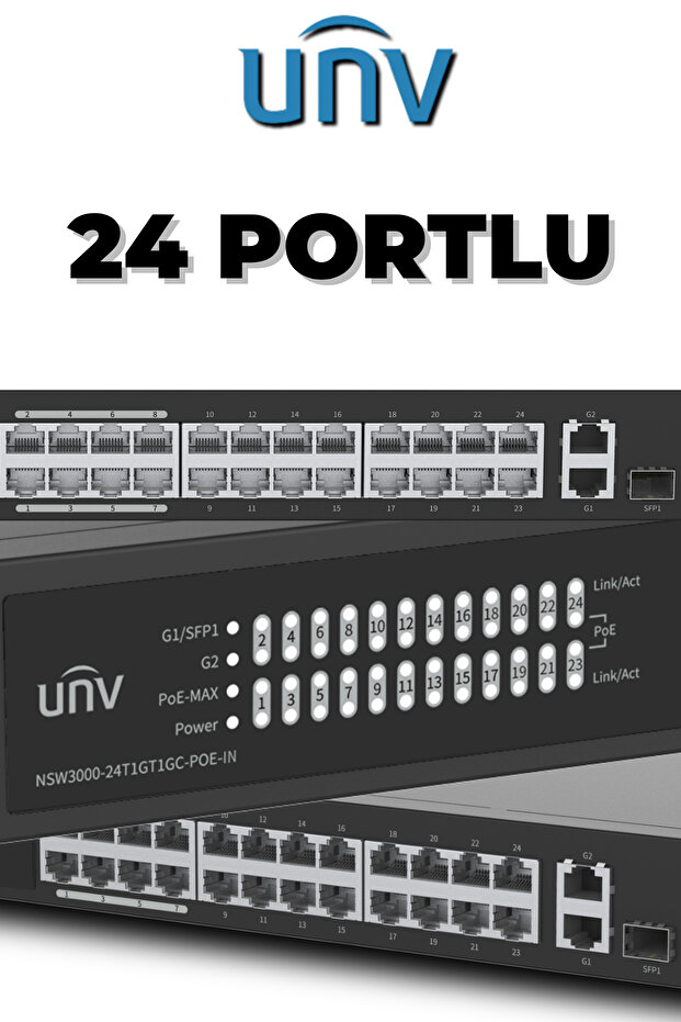 NSW3000-24T1GT1GC-LPOE-IN 24 Port 10/100Mbps Poe 250W Cloud Yönetilebilir Switch - 2