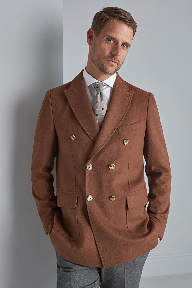 Men's Tile Regularfit / Comfortable Fit Double-Breasted Coat