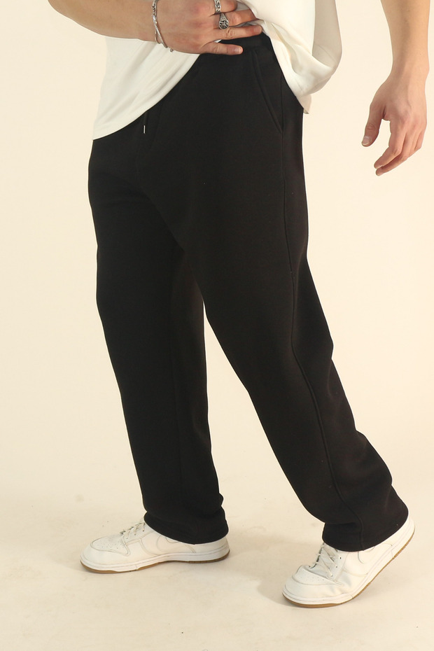 Men's Baggy Winter Cotton Puffer Fabric Wide-Leg Sweatpants