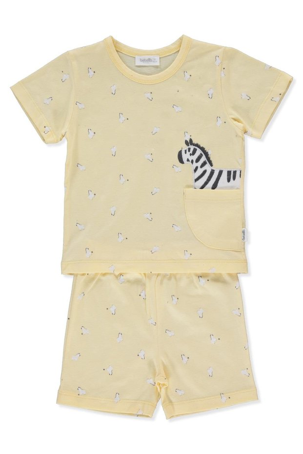 Supreme Pajama Set 2 Pieces (Sweet Pajamas/25-Walking Zebras) Yellow