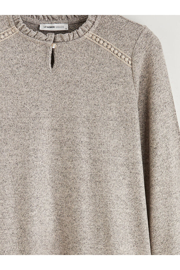 Fırfırlı Bisiklet Yaka Bluz - 2