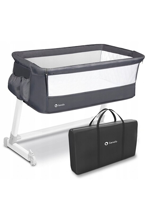 Co-sleeper crib, Lionelo, Theo, 2 in 1, With angle setting, Adjustable in 5 positions, Gray - 4