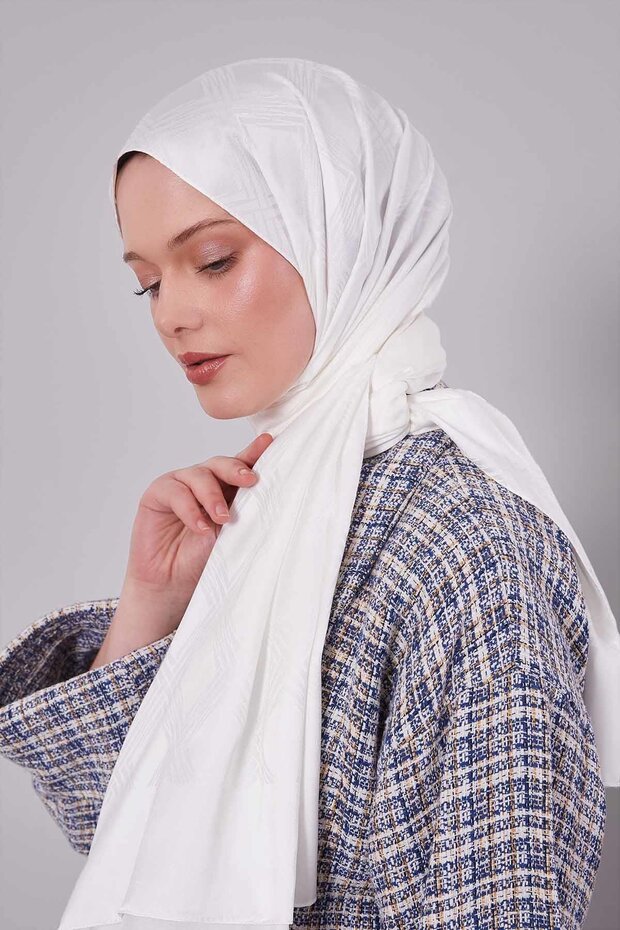 Beyaz Jakar Şal - 1