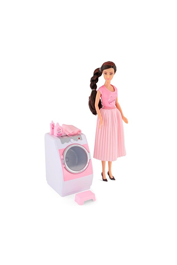 مجموعة لعب غسالة الملابس الدمية - 1