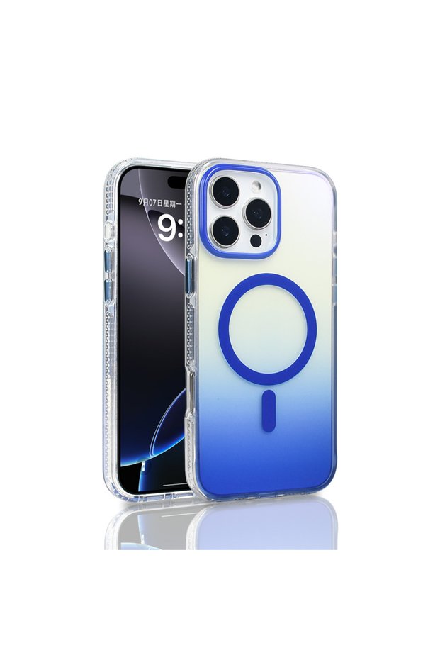 iPhone 16 Pro Max Compatible Case Magsafe Supported Color Transition Taurus Cover - Blue - T39375