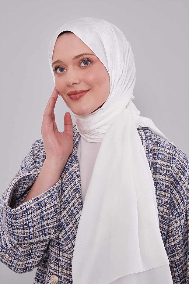 Beyaz Jakar Şal - 3