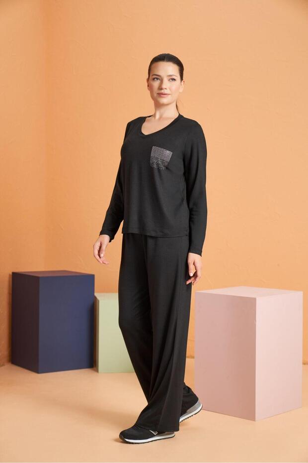 Women's Black Sports Suit 28105