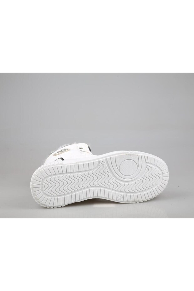 Kışlık Suya Dayanıklı Bağcıklı Kadın Bot Beyaz - 3