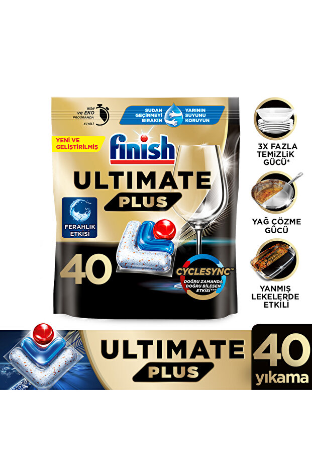 Finish Ultimate Plus Bulaşık Makinesi Deterjanı Kapsül Tablet 40 Adet